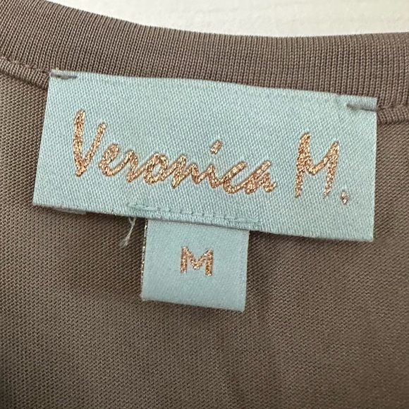 Veronica M Taupe Sleeveless Tank with Tie Front and Keyhole Cut Out - Picture 2 of 3